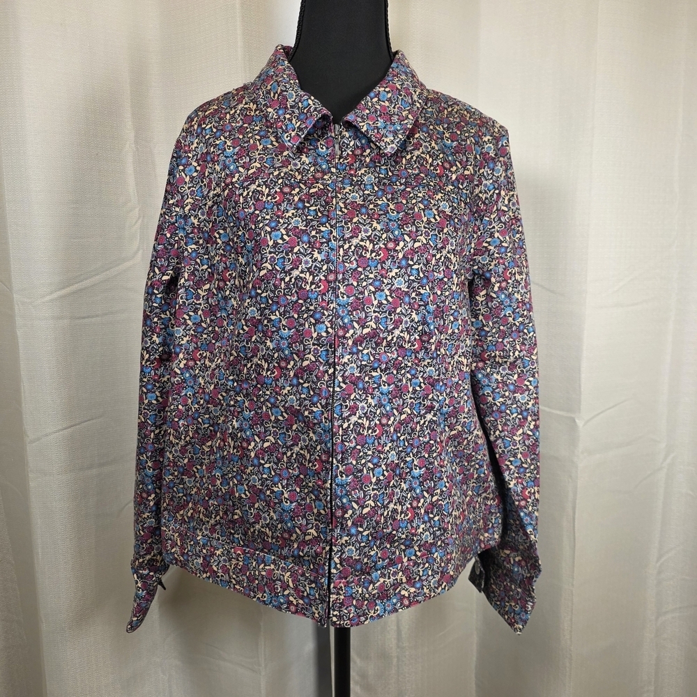 Christopher & Banks Floral Zip Jacket Cottagecore Lightweight Medium